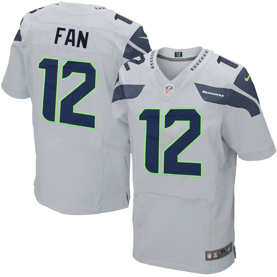 Men Seattle Seahawks #12 Fan Nike Gray Elite NFL Jersey-0